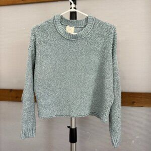 Hippie Rose Blue‎ Crewneck Crop Knit Sweater Sz M